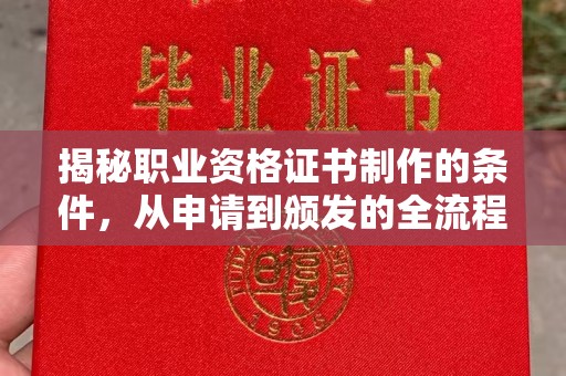 云溪揭秘职业资格证书制作的条件，从申请到颁发的全流程解析