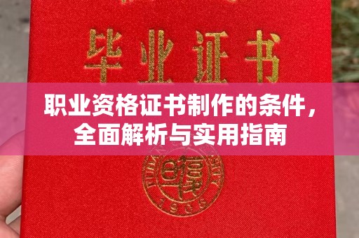 云溪职业资格证书制作的条件，全面解析与实用指南